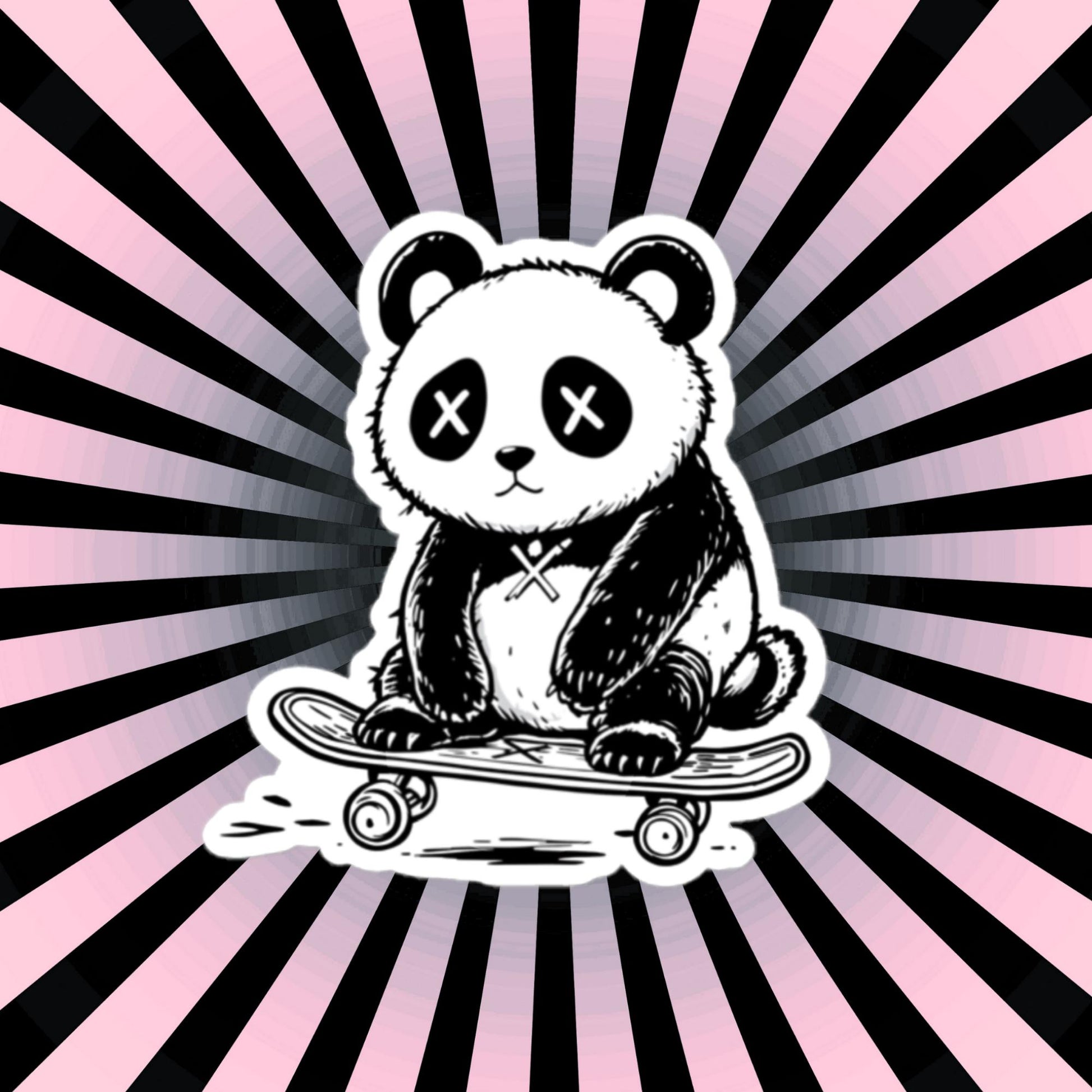 Weirdcore Sad Panda Skateboard Vinyl Sticker Grunge Goth Punk Decal Waterproof Sticker