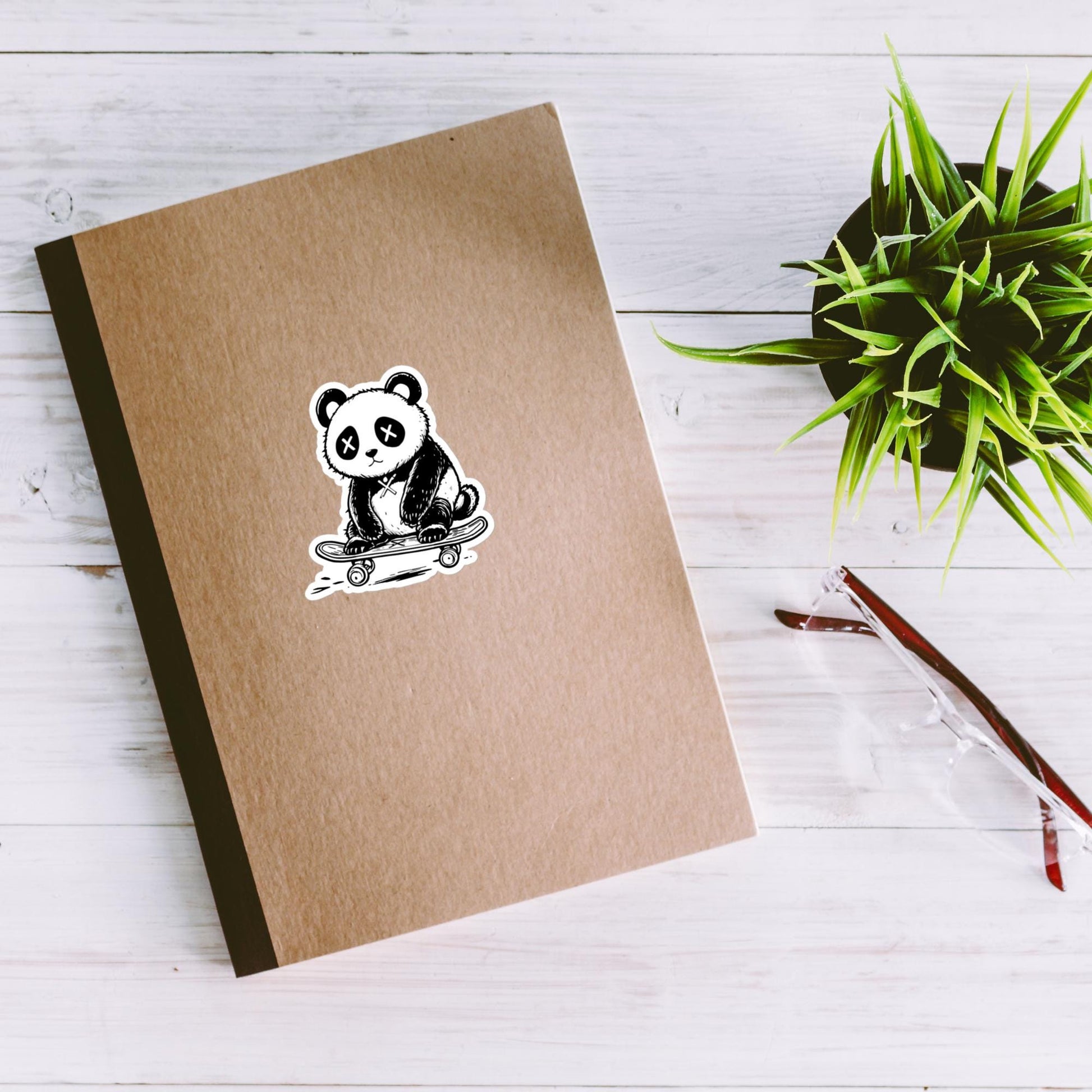 Weirdcore Sad Panda Skateboard Vinyl Sticker Grunge Goth Punk Decal Waterproof Sticker
