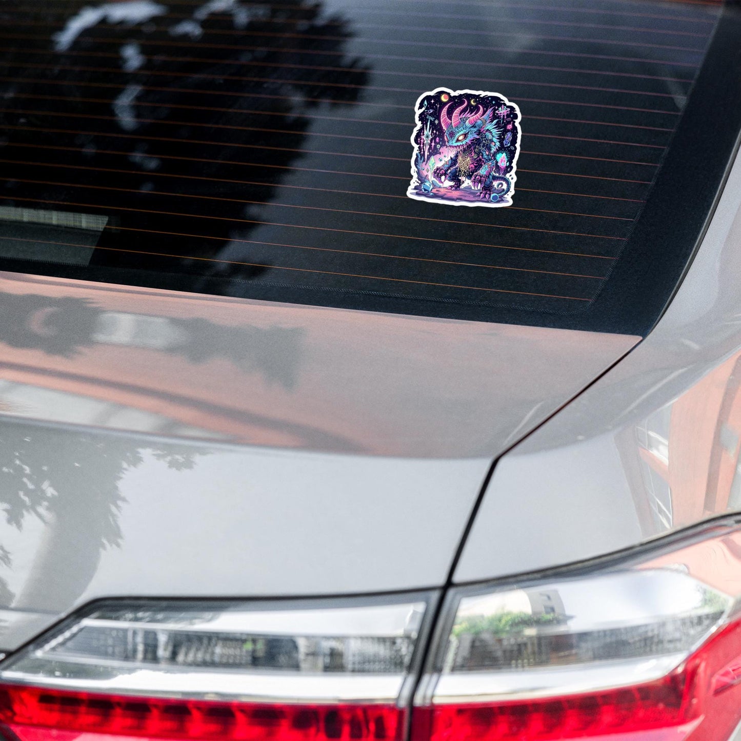 Colorful Arcane Horned Demon Neon Goth Grunge Weird Critter Vinyl Sticker