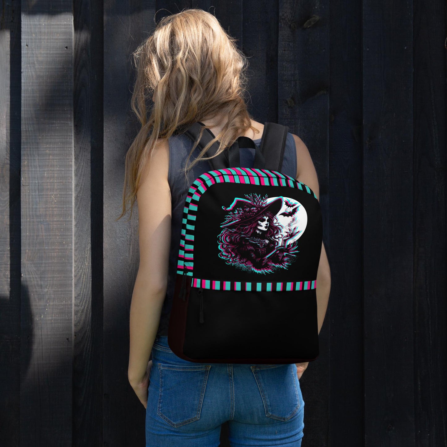 Grunge Weirdcore Witch Bookbag  Neon Goth Knapsack Book Tote School Shoulder Bag