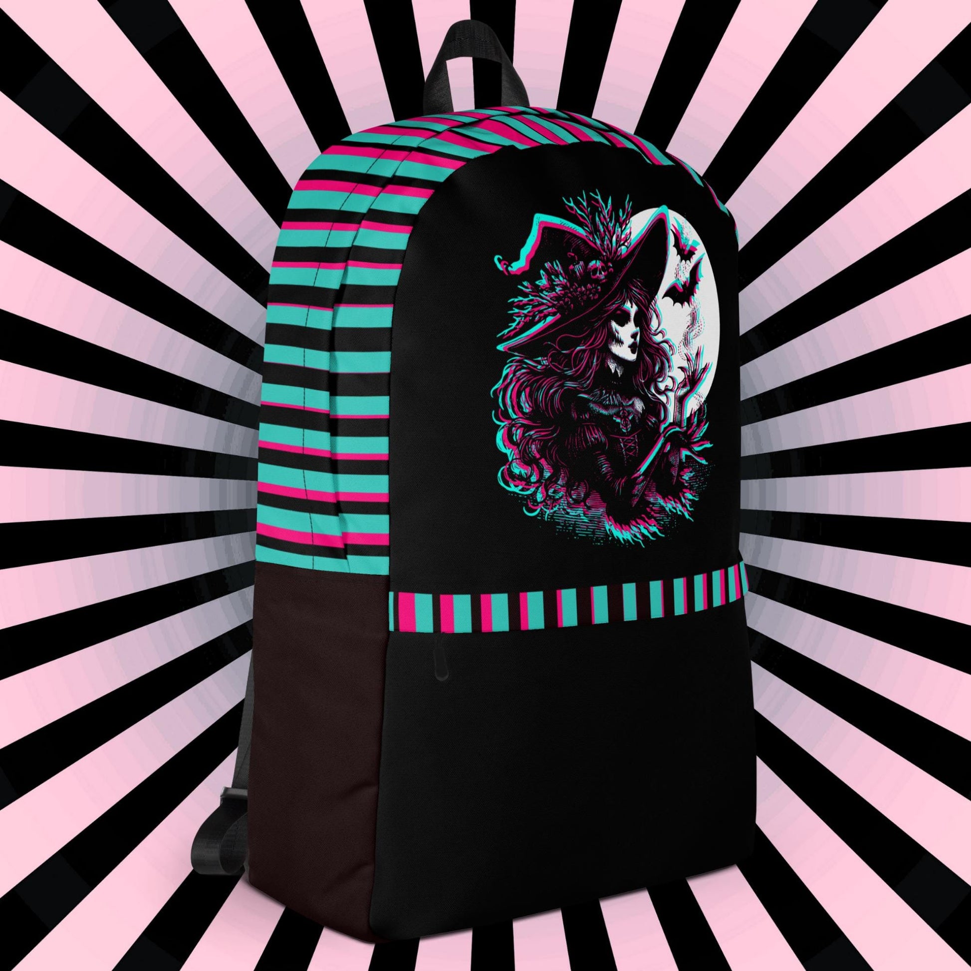 Grunge Weirdcore Witch Bookbag Neon Goth Knapsack Book Tote School Shoulder Bag