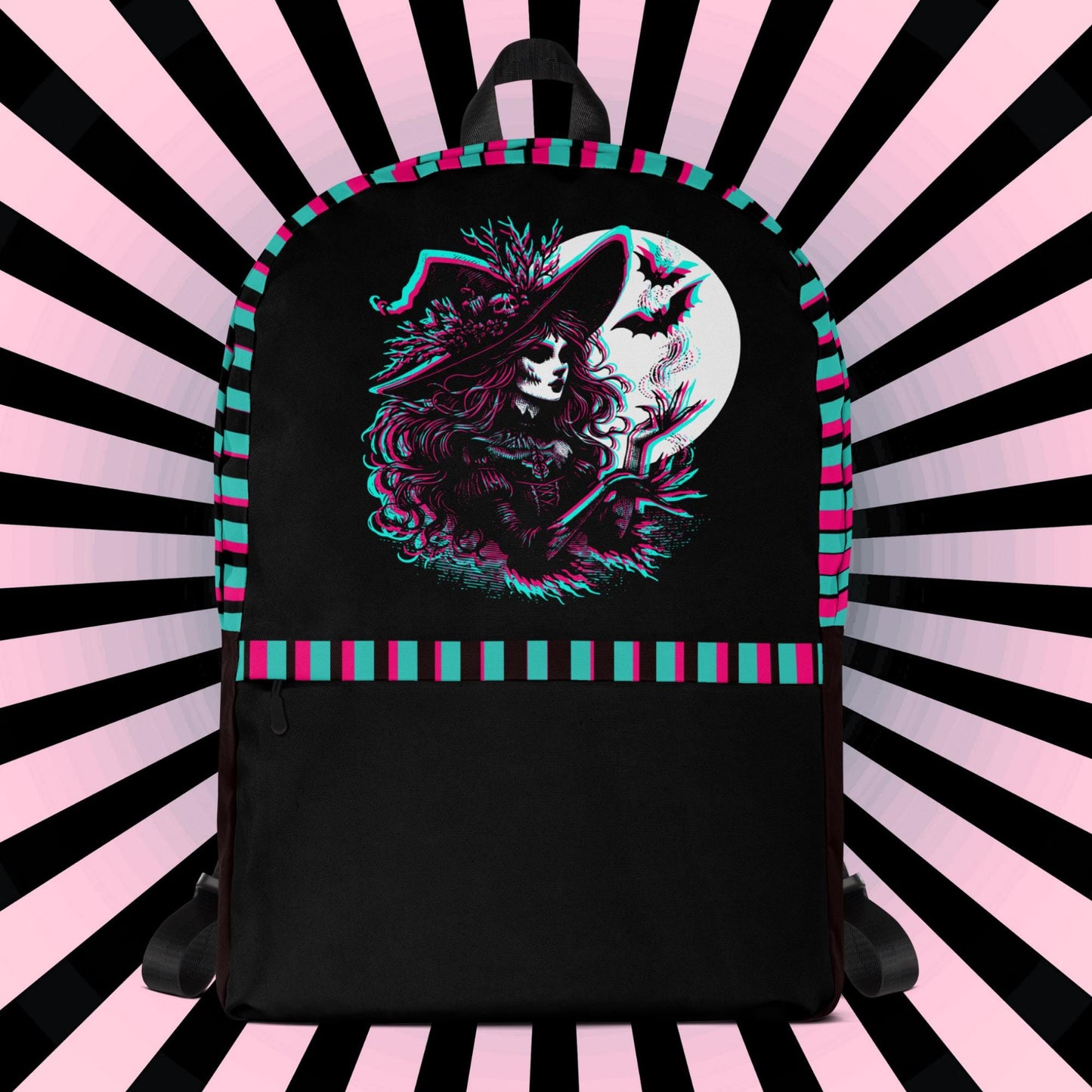 Grunge Weirdcore Witch Bookbag Neon Goth Knapsack Book Tote School Shoulder Bag