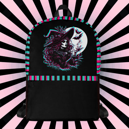 Grunge Weirdcore Witch Bookbag Neon Goth Knapsack Book Tote School Shoulder Bag