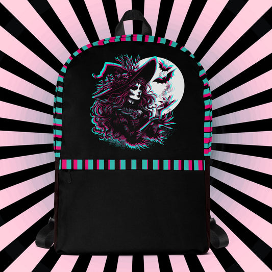 Grunge Weirdcore Witch Bookbag Neon Goth Knapsack Book Tote School Shoulder Bag
