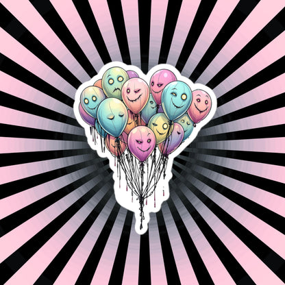Weirdcore Pastel Goth Grunge Arcane Moody Balloons Vinyl Sticker Oddcore Waterproof Sticker, Weird Stuff Unique Gift