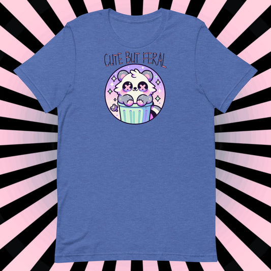 Weirdcore Pastel Goth Grunge Cute Raccoon Dark Tees Shirt Cute But Feral T-Shirt Weird Stuff Oddcore Tee