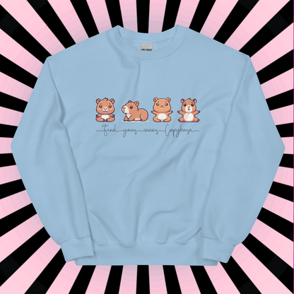 Capybara Sweatshirt, Yoga Shirt, Inner Capybara Shirt, Soft Casual Sweatshirt, Unique Gift for Her, Mom, Friend