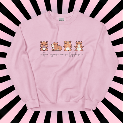 Capybara Sweatshirt, Yoga Shirt, Inner Capybara Shirt, Soft Casual Sweatshirt, Unique Gift for Her, Mom, Friend