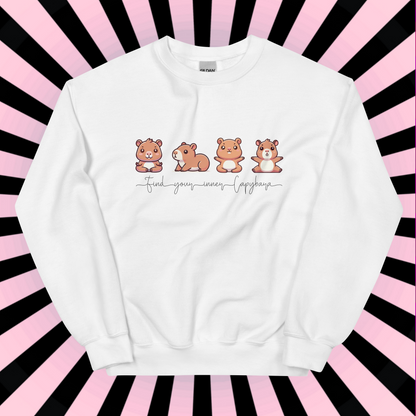 Capybara Sweatshirt, Yoga Shirt, Inner Capybara Shirt, Soft Casual Sweatshirt, Unique Gift for Her, Mom, Friend