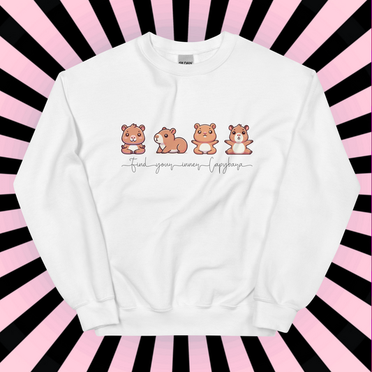 Capybara Sweatshirt, Yoga Shirt, Inner Capybara Shirt, Soft Casual Sweatshirt, Unique Gift for Her, Mom, Friend