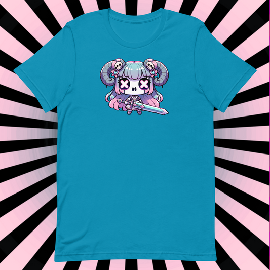 Weirdcore Pastel Goth Grunge Gore Creepy Cute Gothic Norse Valkyrie T-Shirt